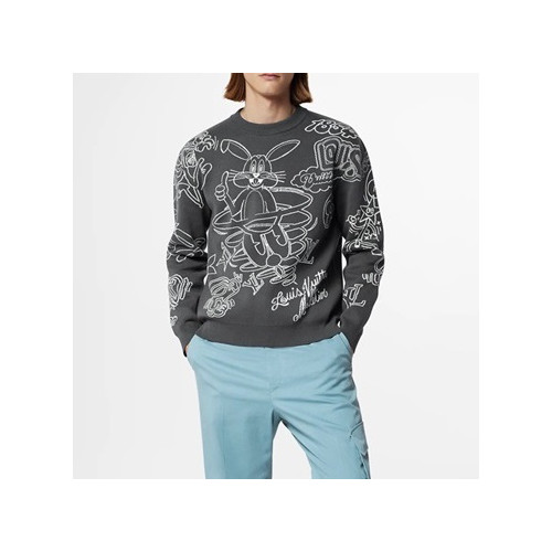 루이비통 남성 모던 그레이 맨투맨 - Louis vuitton Mens Gray Tshirts - lv254x