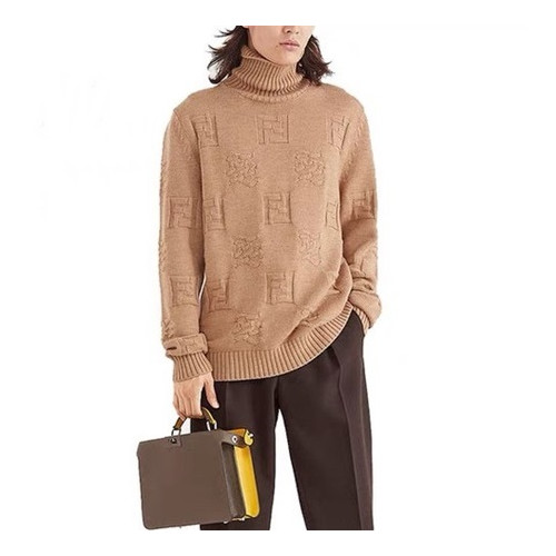 펜디 남성 터틀넥 카멜 니트 - Fendi Mens Camel Sweaters - fe21x