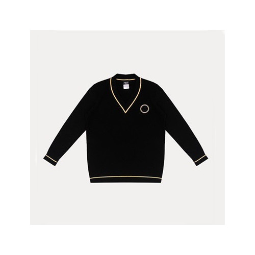 샤넬 남/녀 블랙 브이넥 니트 - Chanel Unisex Black Knits - ch45x
