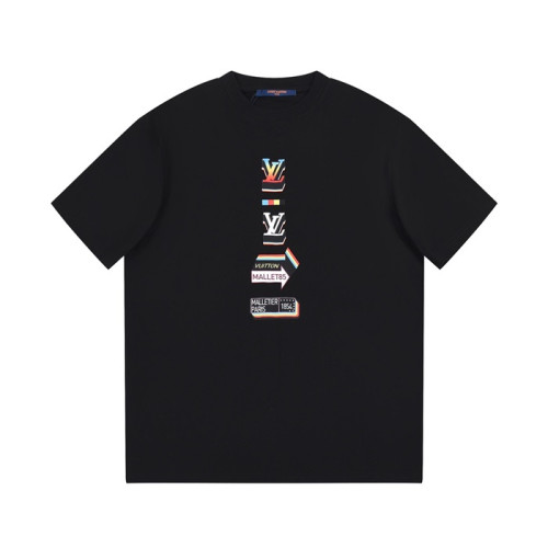 루이비통 남성 블랙 크루넥 반팔티 - Louis vuitton Mens Black Tshirts - lv289x