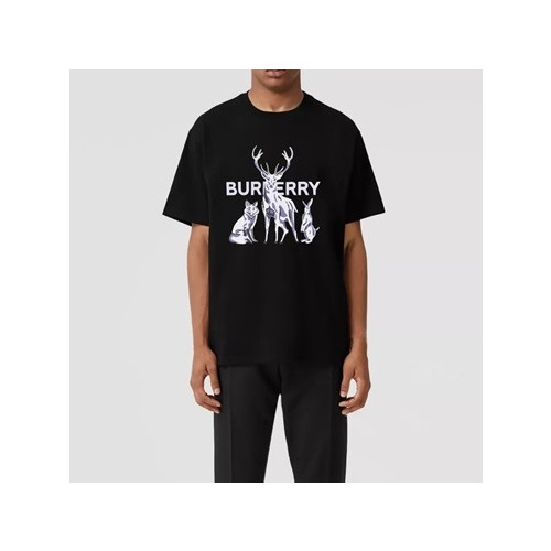 버버리 남성 블랙 크루넥 반팔티 - Burberry Mens Black Tshirts - Bu66x