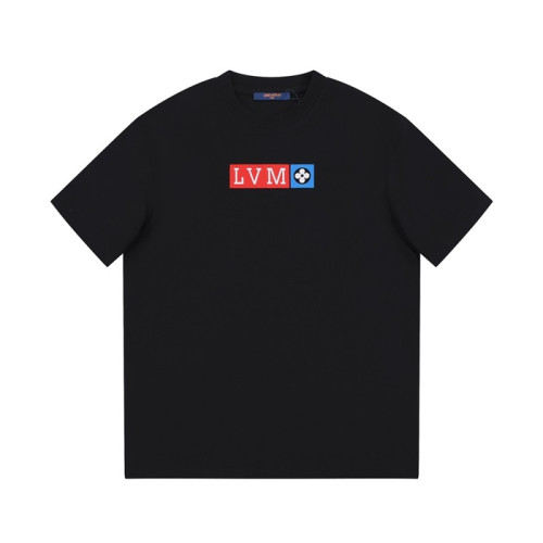 루이비통 남성 블랙 크루넥 반팔티 - Louis vuitton Mens Black Tshirts - lv313x