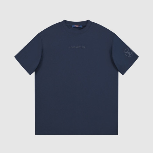 루이비통 남성 네이비 크루넥 반팔티 - Louis vuitton Mens Navy Tshirts - lv318x