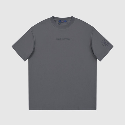 루이비통 남성 그레이 크루넥 반팔티 - Louis vuitton Mens Gray Tshirts - lv319x