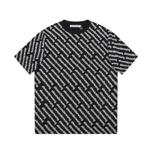 알렉산더왕 남성 이니셜 블랙 반팔티 - Alexander wang Mens Black Tshirts - alx0225x