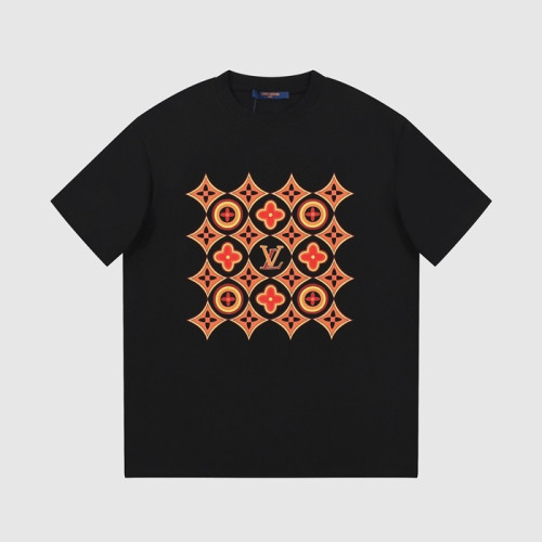 루이비통 남성 블랙 크루넥 반팔티 - Louis vuitton Mens Black Tshirts - lv323x