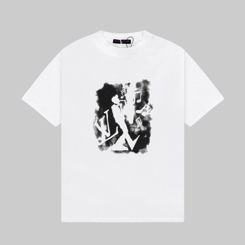 루이비통 남성 화이트 크루넥 반팔티 - Louis vuitton Mens White Short sleeved T-shirts - lv331x