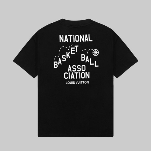 루이비통 남성 블랙 크루넥 반팔티 - Louis vuitton Mens Black Short sleeved T-shirts - lv341x