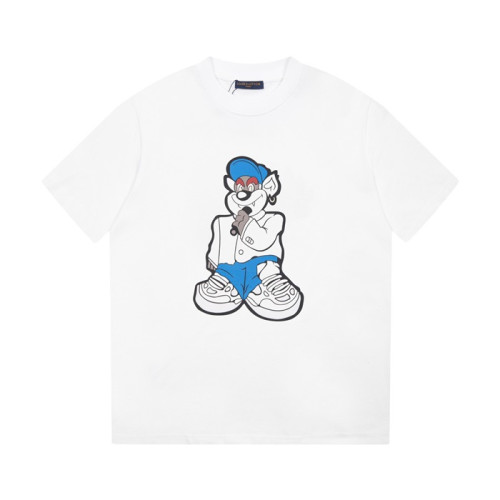 루이비통 남성 화이트 크루넥 반팔티 - Louis vuitton Mens White Short sleeved T-shirts - lv348x