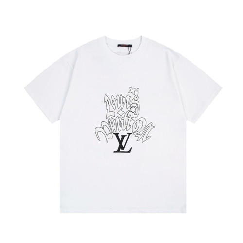 루이비통 남성 화이트 크루넥 반팔티 - Louis vuitton Mens White Short sleeved T-shirts - lv353x