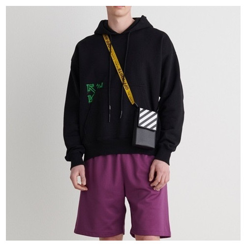 오프화이트 남성 블랙 후드티 - Off-white Mens Black Hoodie - of17x