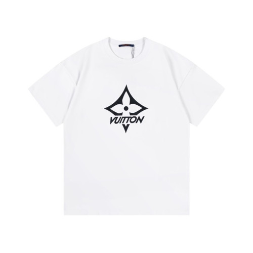 루이비통 남성 화이트 크루넥 반팔티 - Louis vuitton Mens White Short sleeved T-shirts - lv377x