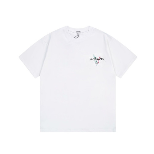 로에베 남/녀 이니셜 화이트 반팔티 - Loewe Unisex White Short sleeved T-shirts - loe689x