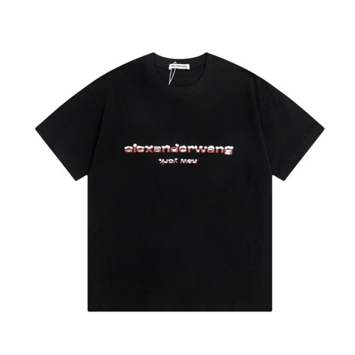 알렉산더왕 남성 이니셜 블랙 반팔티 - Alexander wang Mens Black Tshirts - alx227x