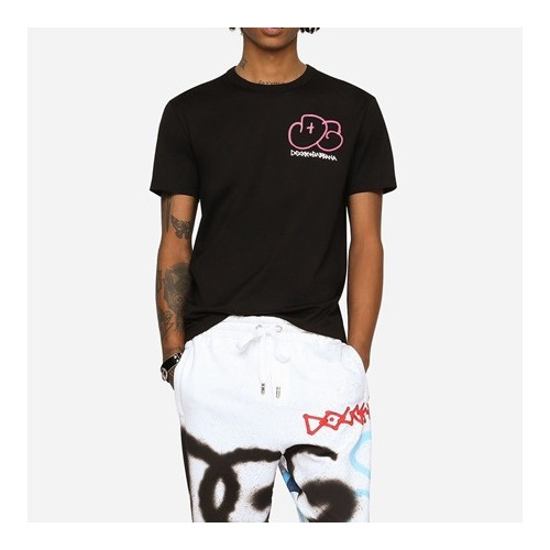 돌체앤가바나 남/녀 블랙 반팔티 - Dolce&Gabbana Unisex Black Tshirts - dol388x