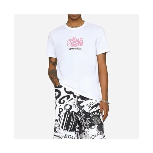 돌체앤가바나 남/녀 화이트 반팔티 - Dolce&Gabbana Unisex White Tshirts - dol389x