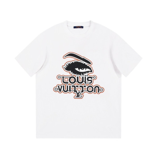 루이비통 남성 화이트 크루넥 반팔티 - Louis vuitton Mens White Short sleeved T-shirts - lv433x