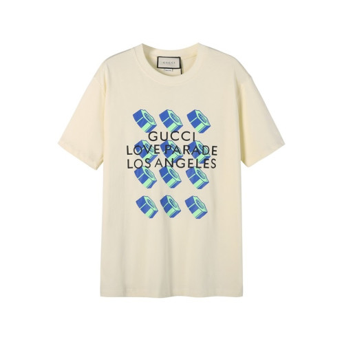 구찌 남/녀 아이보리 크루넥 반팔티 - Gucci Unisex Ivory Short sleeved T-shirts - gu205x