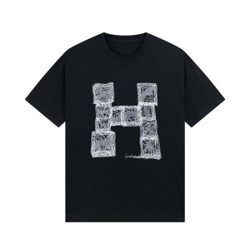 에르메스 남성 블랙 크루넥 반팔티 - Hermes Mens Black Short sleeved T-shirts - he50x