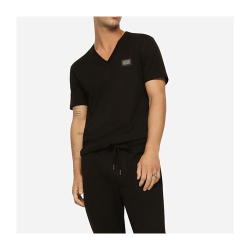 돌체앤가바나 남성 블랙 반팔티 - Dolce&Gabbana Mens Black Tshirts - dol401x