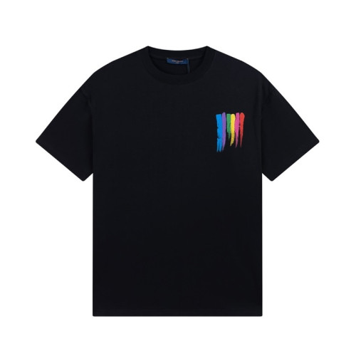 루이비통 남성 블랙 크루넥 반팔티 - Louis vuitton Mens Black Short sleeved T-shirts - lv506x