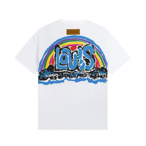 루이비통 남성 화이트 크루넥 반팔티 - Louis vuitton Mens White Short sleeved T-shirts - lv507x