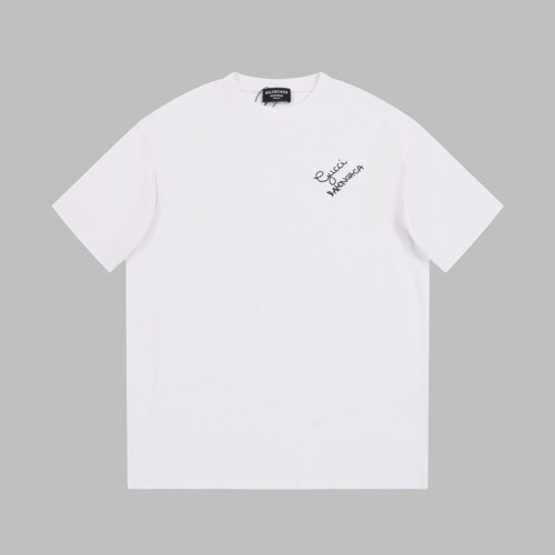 발렌시아가 남성 크루넥 화이트 반팔티 - Balenciaga Mens White Short sleeved T-shirts - ba180x
