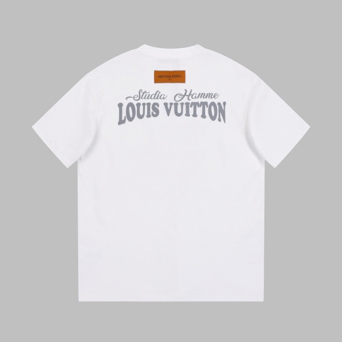 루이비통 남성 화이트 크루넥 반팔티 - Louis vuitton Mens White Short sleeved T-shirts - lv533x