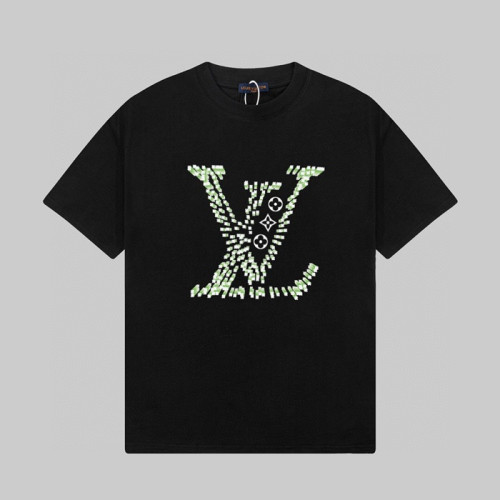 루이비통 남성 블랙 크루넥 반팔티 - Louis vuitton Mens Black Short sleeved T-shirts - lv540x