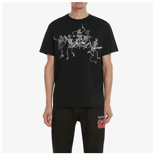 알렉산더맥퀸 남성 블랙 크루넥 반팔티 - Alexander Mcqueen Mens Black Tshirts - alx0117x