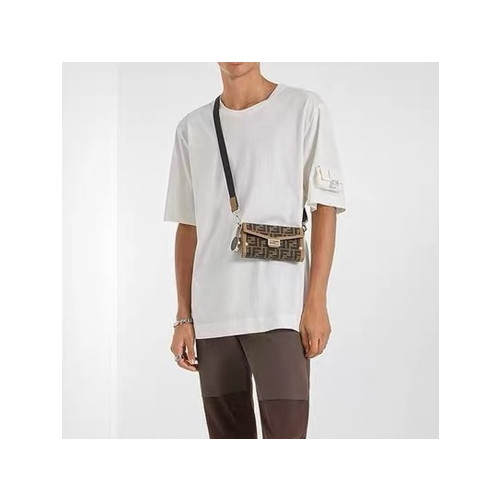 펜디 남성 화이트 크루넥 반팔티 - Fendi Mens White Short sleeved T-shirts - fe71x