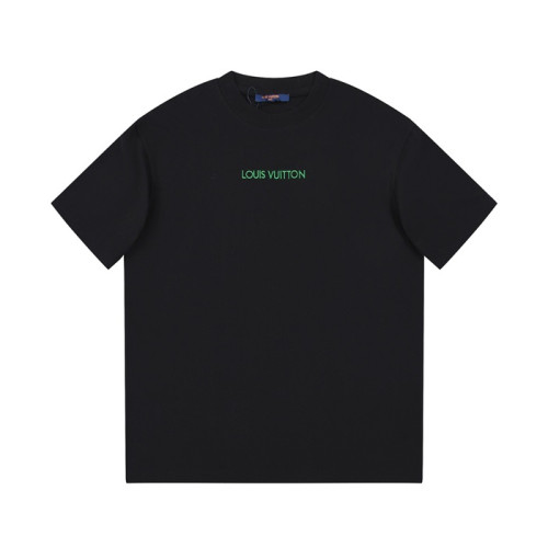 루이비통 남성 블랙 크루넥 반팔티 - Louis vuitton Mens Black Short sleeved T-shirts - lv578x
