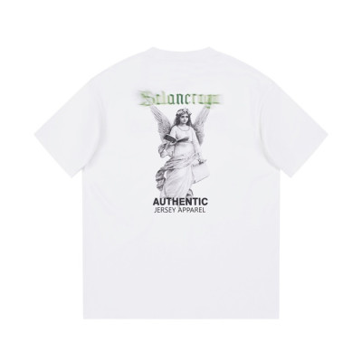 발렌시아가 남성 크루넥 화이트 반팔티 - Balenciaga Mens White Short sleeved T-shirts - ba196x