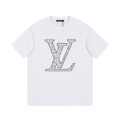 루이비통 남성 화이트 크루넥 반팔티 - Louis vuitton Mens White Short sleeved T-shirts - lv585x