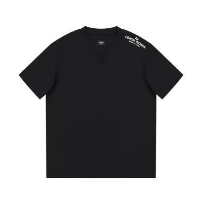 펜디 남성 블랙 크루넥 반팔티 - Fendi Mens Black Short sleeved T-shirts - fe76x