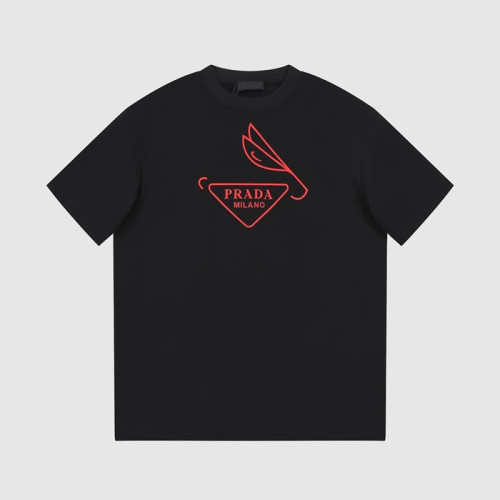 프라다 남성 블랙 크루넥 반팔티 - Prada Mens Black Short sleeved Tshirts - pr332x