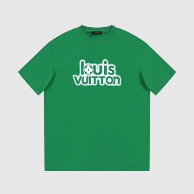 루이비통 남성 그린 크루넥 반팔티 - Louis vuitton Mens Green Short sleeved T-shirts - lv592x