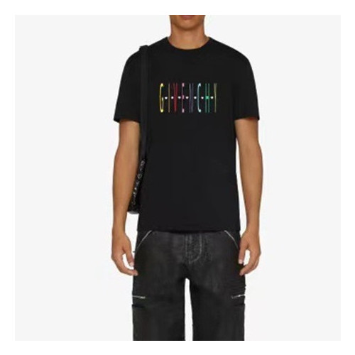 지방시 남/녀 크루넥 블랙 반팔티 - Givenchy Unisex Black Short Sleeved Tshirts - gi193x