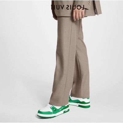 루이비통 남성 그린 스니커즈 - Louis vuitton Mens Green Sneakers - lv630x