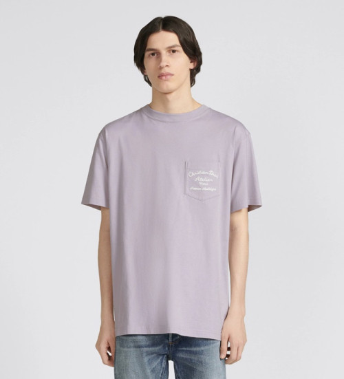 디올 남성 퍼플 크루넥 반팔티 - Dior Mens Purple Short sleeved Tshirts - di331x