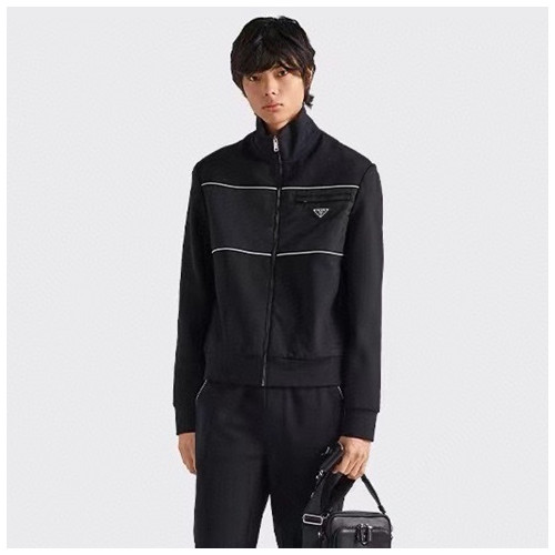 프라다 남성 블랙 후드 자켓 - Prada Mens Black Jackets - pr338x