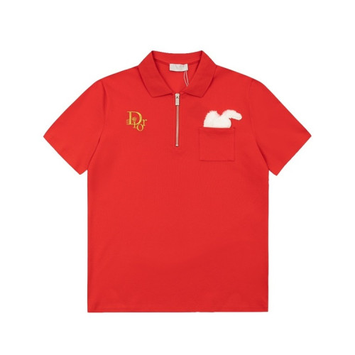 디올 남성 레드 폴로 반팔티 - Dior Mens Red Short sleeved Tshirts - di333x