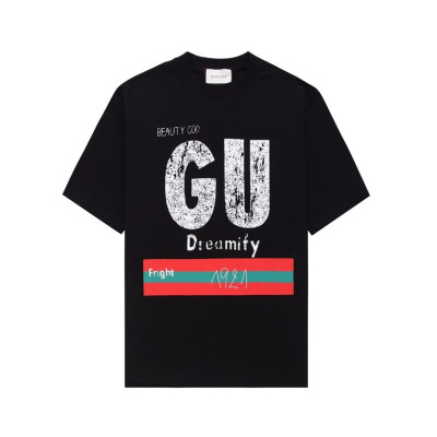 구찌 남성 블랙 크루넥 반팔티 - Gucci Mens Black Short sleeved T-shirts - gu332x