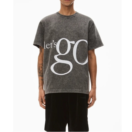 알렉산더왕 남성 이니셜 그레이 반팔티 - Alexander wang Mens Gray Short sleeved Tshirts - alx233x