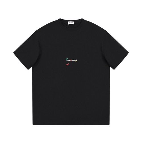 입생로랑 남성 블랙 크루넥 반팔티 - Saint laurent Black Short sleeved Tshirts - ysl346x