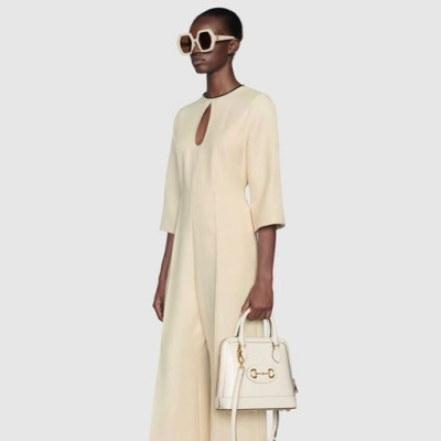 구찌 여성 화이트 홀스빗 토트백 - Gucci Womens White Tote Bag - gu481x