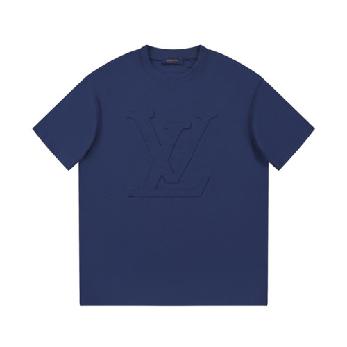 루이비통 남성 네이비 크루넥 반팔티 - Louis vuitton Mens Navy Short sleeved T-shirts - lv686x