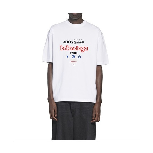 발렌시아가 남성 크루넥 화이트 반팔티 - Balenciaga Mens White Short sleeved T-shirts - ba245x