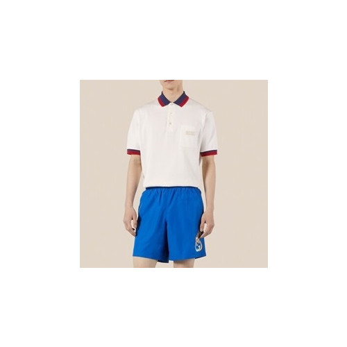 구찌 남성 화이트 폴로 반팔티 - Gucci Mens White Short sleeved T-shirts - gu535x