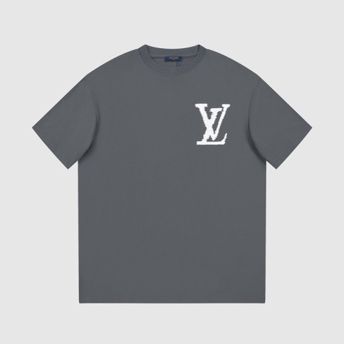루이비통 남성 그레이 크루넥 반팔티 - Louis vuitton Mens Gray Short sleeved T-shirts - lv688x